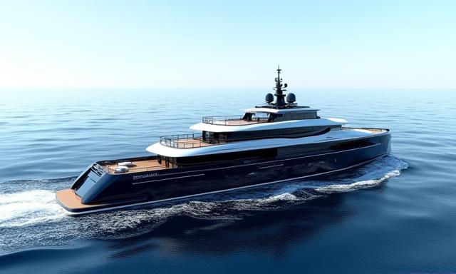 Superyacht Alpine Majesty auf offener See